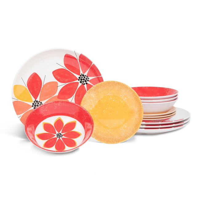 Melamine Everyday Tableware (12-Piece Set, 4 Place Settings)-gallery-53829109318004