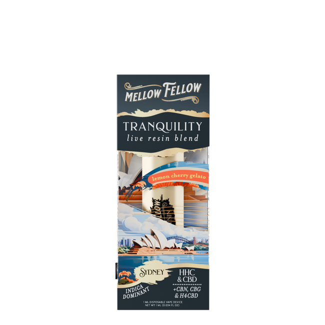 Tranquility Blend - Destination: Sydney - Live Resin 1ml Disposable Vape - Lemon Cherry Gelato (Indica Dominant)-gallery-36595398377678