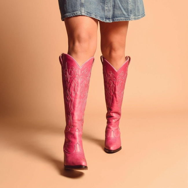 Santa Rosa Pink Wide Calf Boots-gallery-41400077156576