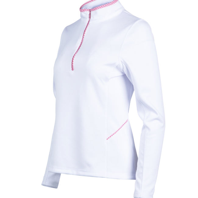 Love All Tennis Women's Tracy 1/4 Zip Jacket Resort Gingham-gallery-68107086463057