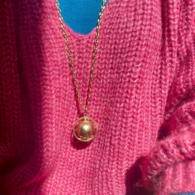 Vintage yellow 14K gold star set ruby and sapphire picture holder orb locket-gallery-51081465135419