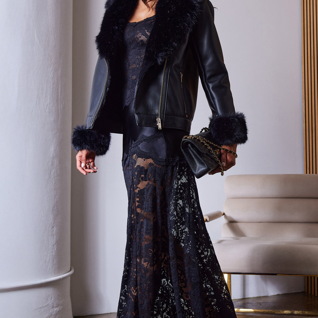Perrine Lace Combo Satin Skirt-gallery-44704911819002