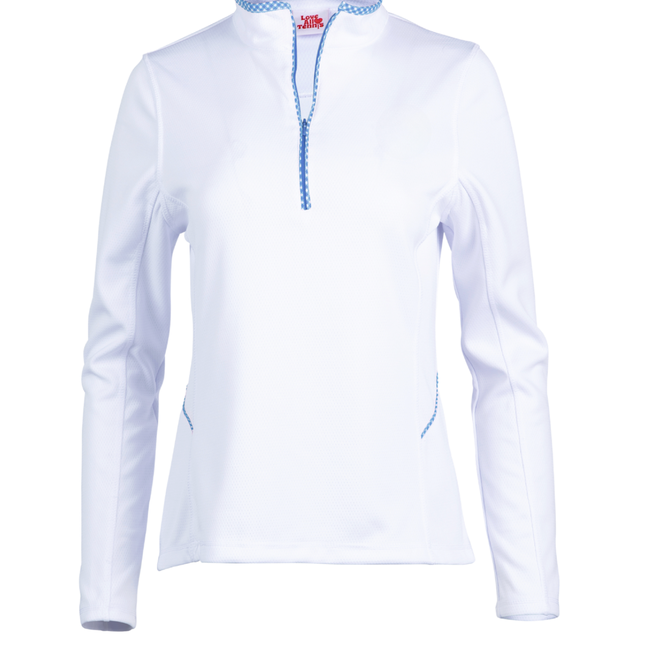 Love All Tennis Women's Tracy 1/4 Zip Jacket Resort Gingham-gallery-68107086626897