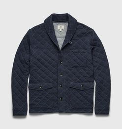 Austin Quilted Shawl Cardigan – Navy Heather