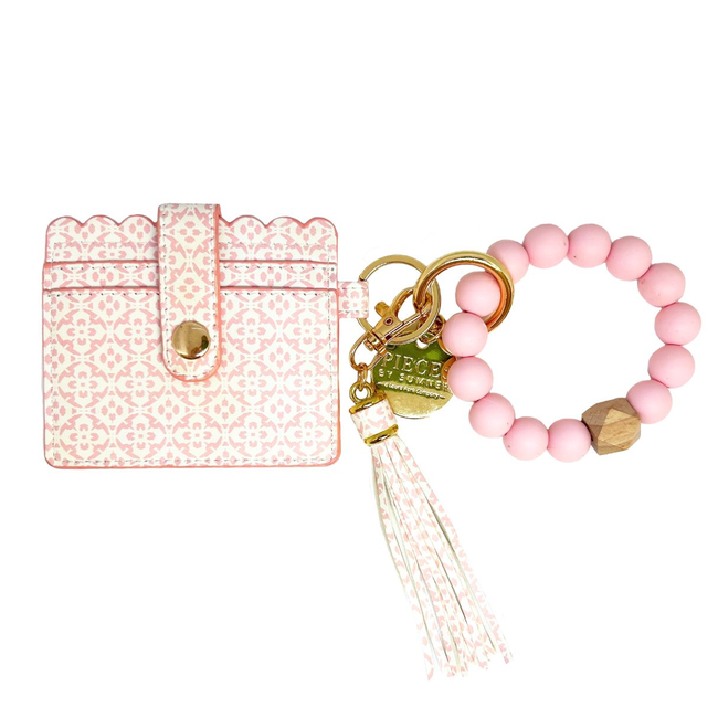 Porto Tiles Blush Keychain Wristlet Wallet-gallery-41857944289528