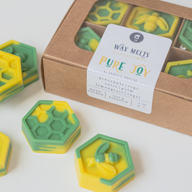 Pineapple + Sage Wax Melts Honeycombs Box PURE JOY - Pack of 6-gallery-29043899596870
