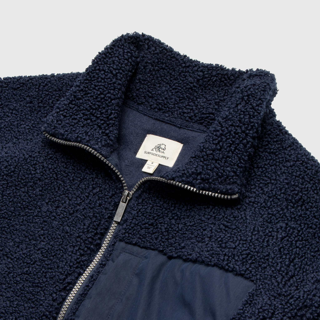 Steve Sherpa Jacket - Navy Blazer-gallery-44470655090946
