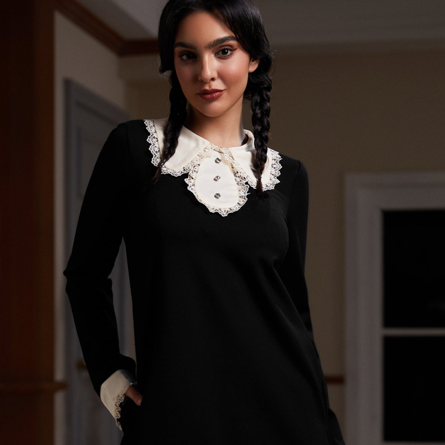 Laced Leaf Shift Dress-gallery-37223067091115