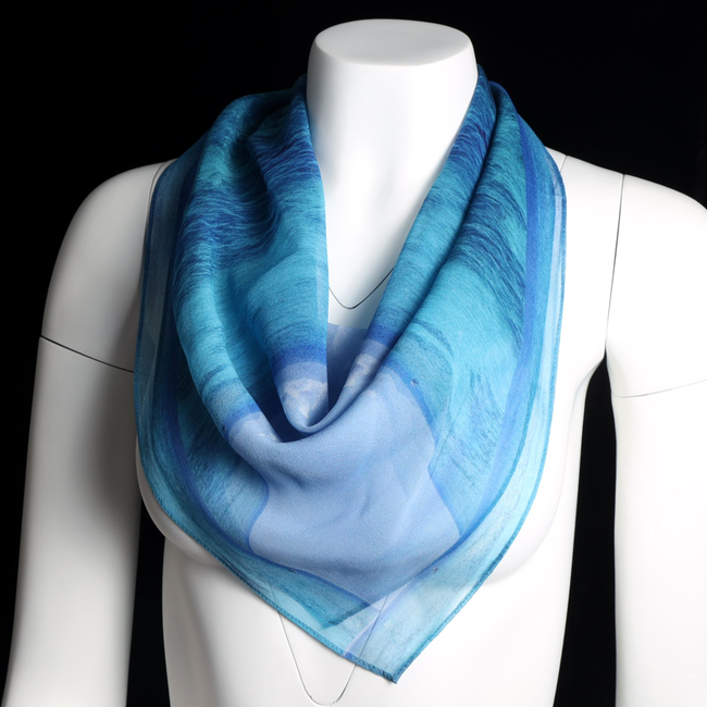 Silk 26 Inch Square Scarf - Ocean And Sky - Blues and Teal-gallery-53111402889512