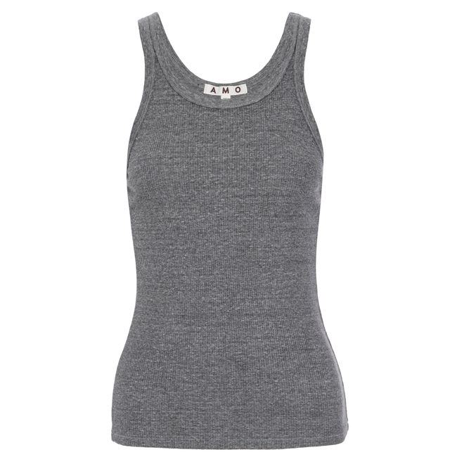 Long Rib Tank <br> Heather Grey-gallery-30809617858626