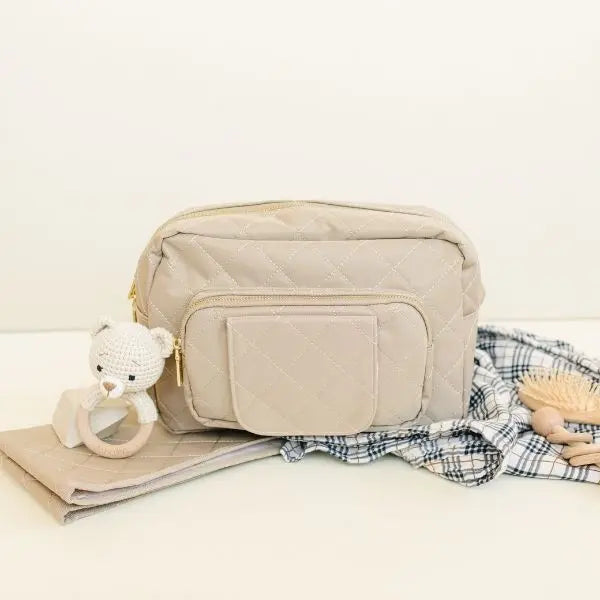 The Jetsetter Mini Diaper Bag - Beige-gallery-42345848537237