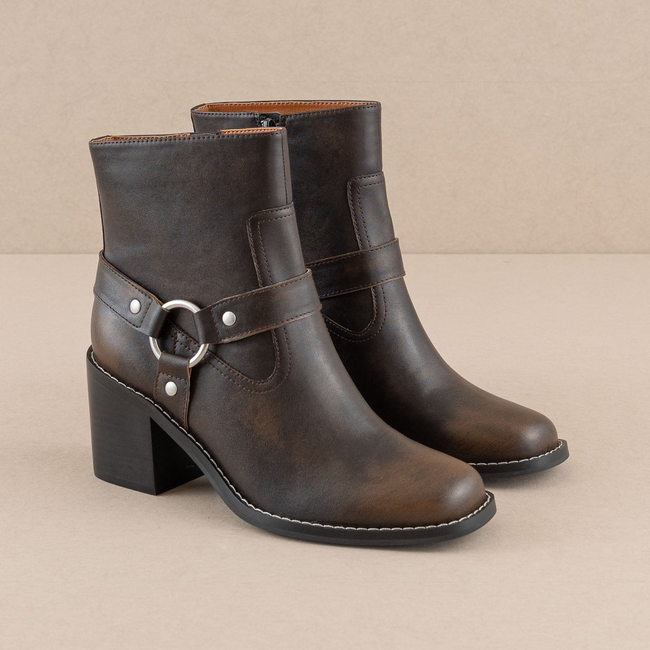 The Cameron | Coffee Heeled Moto Chelsea Boot-gallery-36397628457137