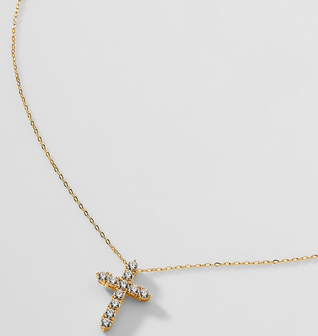 CZ CROSS PENDANT NECKLACE
