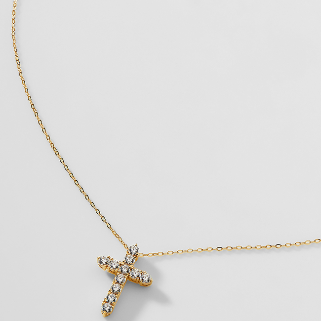 CZ CROSS PENDANT NECKLACE-gallery-41021400318211