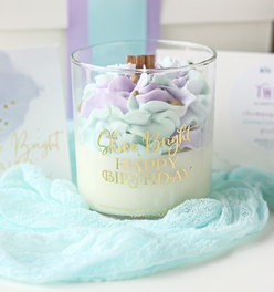 Shine Bright 9 oz Birthday Dessert Candle