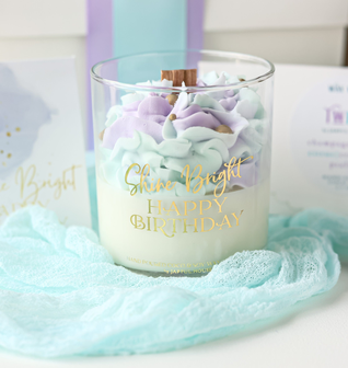 Shine Bright 9 oz Birthday Dessert Candle