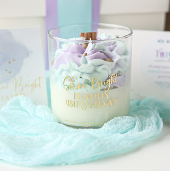 Shine Bright 9 oz Birthday Dessert Candle