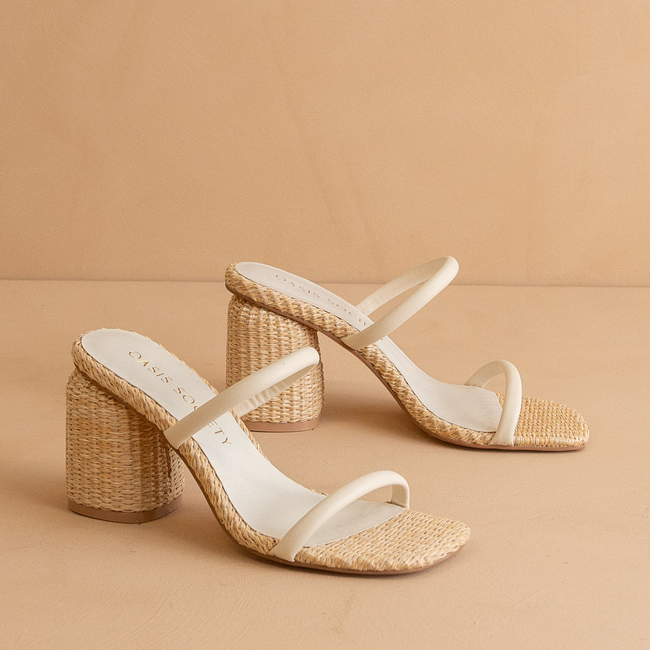The Margaret | Beige Rattan Heel-gallery-38019720347825