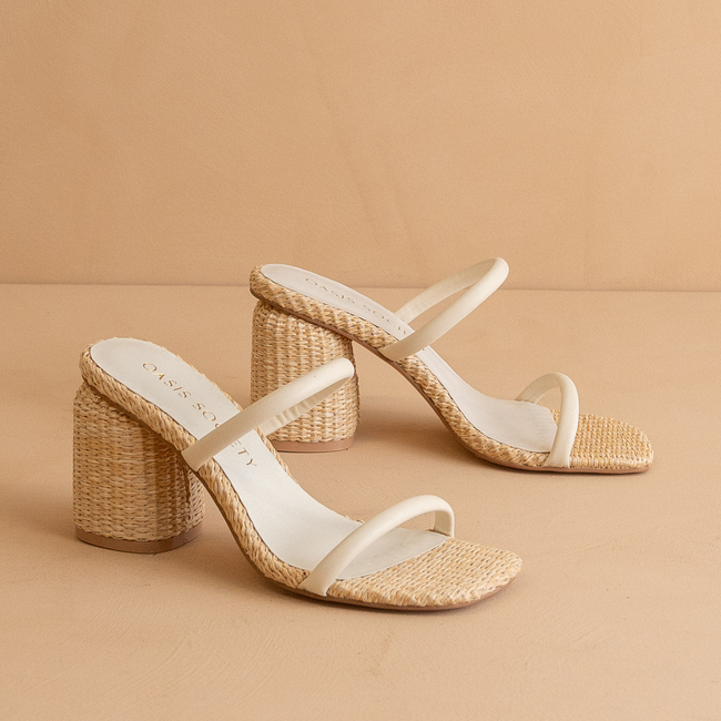 The Margaret | Beige Rattan Heel-gallery-38019720347825