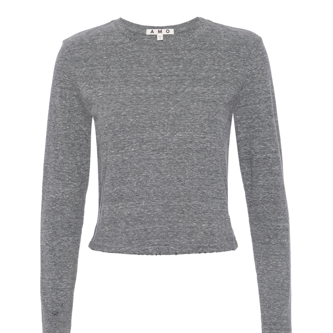 L/S Babe Tee <br> Heather Grey-gallery-30809613828162