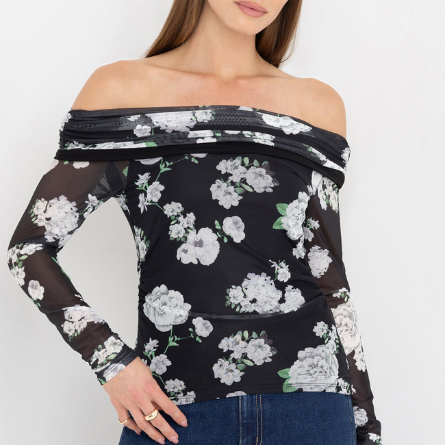 Romeo Floral Mesh Top-gallery-44946126831866