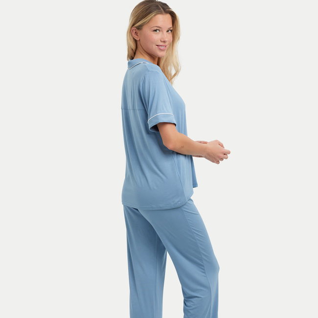 Short Sleeve Bamboo Pajama Set with Pants-gallery-41439022645488