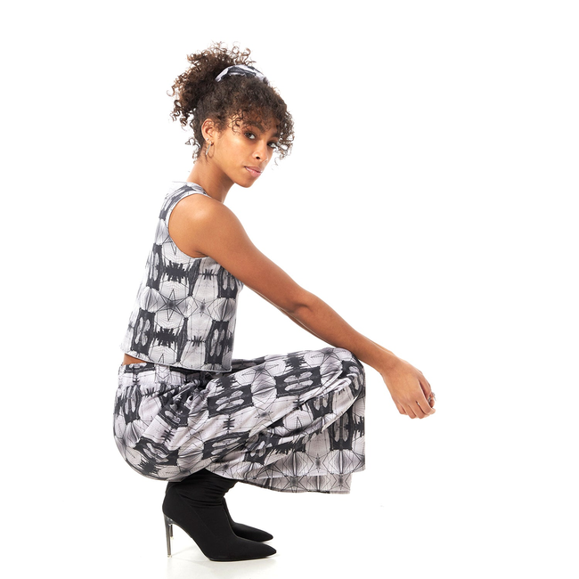 Babs Sleeveless Stretchy Crop Top - Brooklyn Bridge Print-gallery-45252347068712