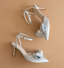 The Colette | Something-Blue Pearl Bow Bridal Heel