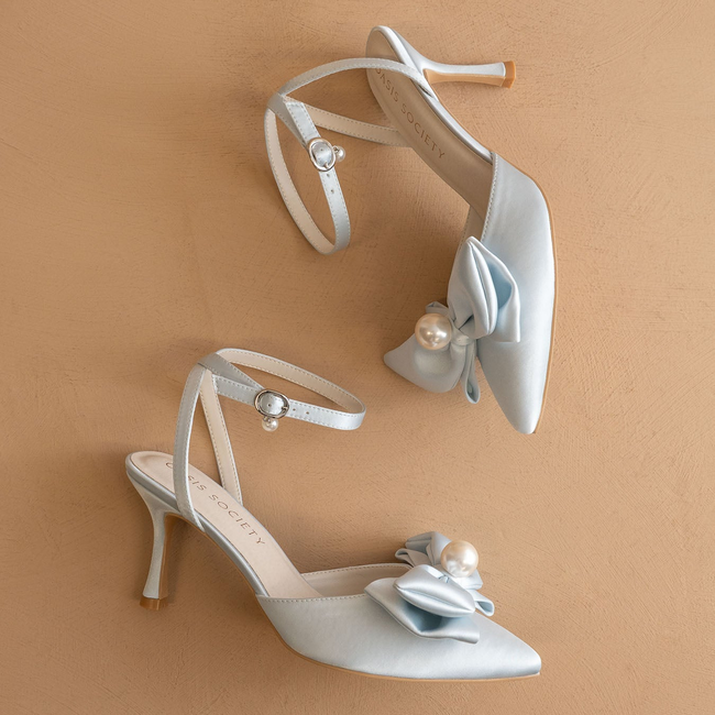 The Colette | Something-Blue Pearl Bow Bridal Heel-gallery-42358603022513