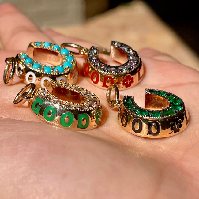 3GOG Original Good Luck Horseshoe Milgrain Pendant-gallery-56297449226555