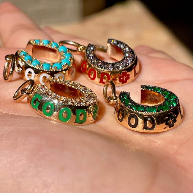 3GOG Original Good Luck Horseshoe Milgrain Pendant-gallery-56297449226555