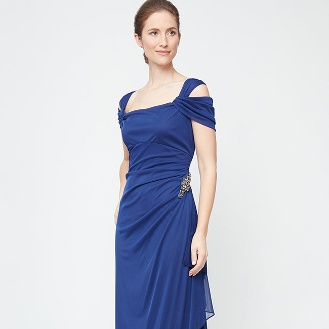 Petite - Camille Cowl Neck Gown-gallery-42531514974464