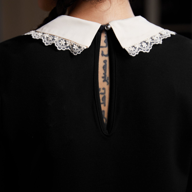 Laced Leaf Shift Dress-gallery-37223067156651