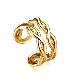 Double Twist Open Gold Ring