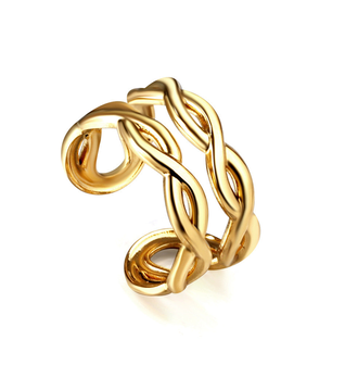 Double Twist Open Gold Ring