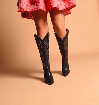 Charlotte Black Wide Calf Boots