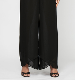 Wide Leg Chiffon Pant with Tulip Hem