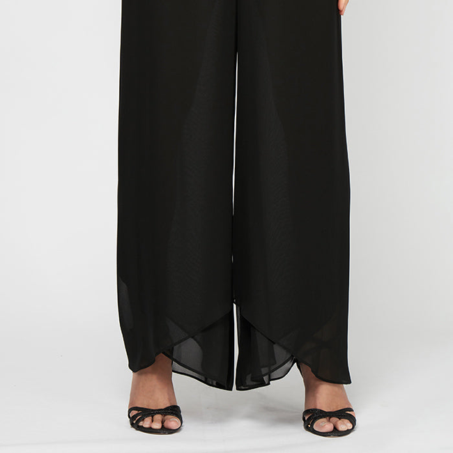 Wide Leg Chiffon Pant with Tulip Hem-gallery-42499329130752