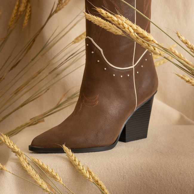 The Ashton | Coffee Cowboy Boot with Flaire-gallery-36397623541937