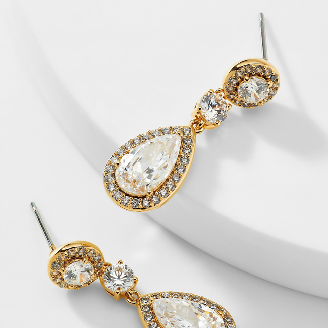 MULTI CZ FRAMED DROP EARRINGS-gallery-32258112192681