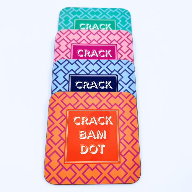 Mahjong Coasters, 4 Set | Gift or Prize | Green, Pink, Blue, Orange-gallery-46119055556919