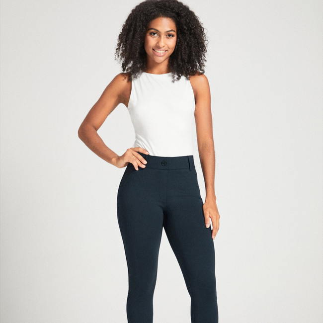 Classic Dress Pant Yoga Pant | Skinny (Navy)-gallery-41955399762172