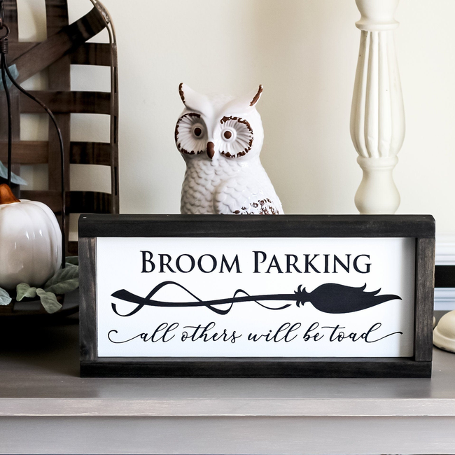 Halloween Decor | Broom Parking Sign | Spooky Wall Decor-gallery-11371937038371