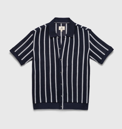 Brent Stripe Knit Sweater - Navy Blazer