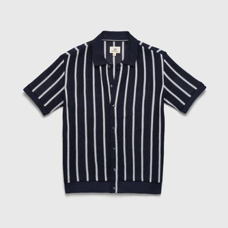 Brent Stripe Knit Sweater - Navy Blazer