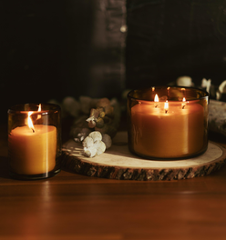 Beeswax Botanica Scented Candle in Blown Glass