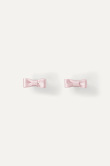 Satin Bow Studs in Pink