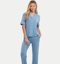 Short Sleeve Bamboo Pajama Set with Pants