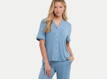 Short Sleeve Bamboo Pajama Set with Pants