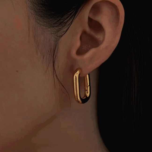 Lurienne Rectangle Hoop Earrings – Sleek & Stylish-gallery-30351271591994
